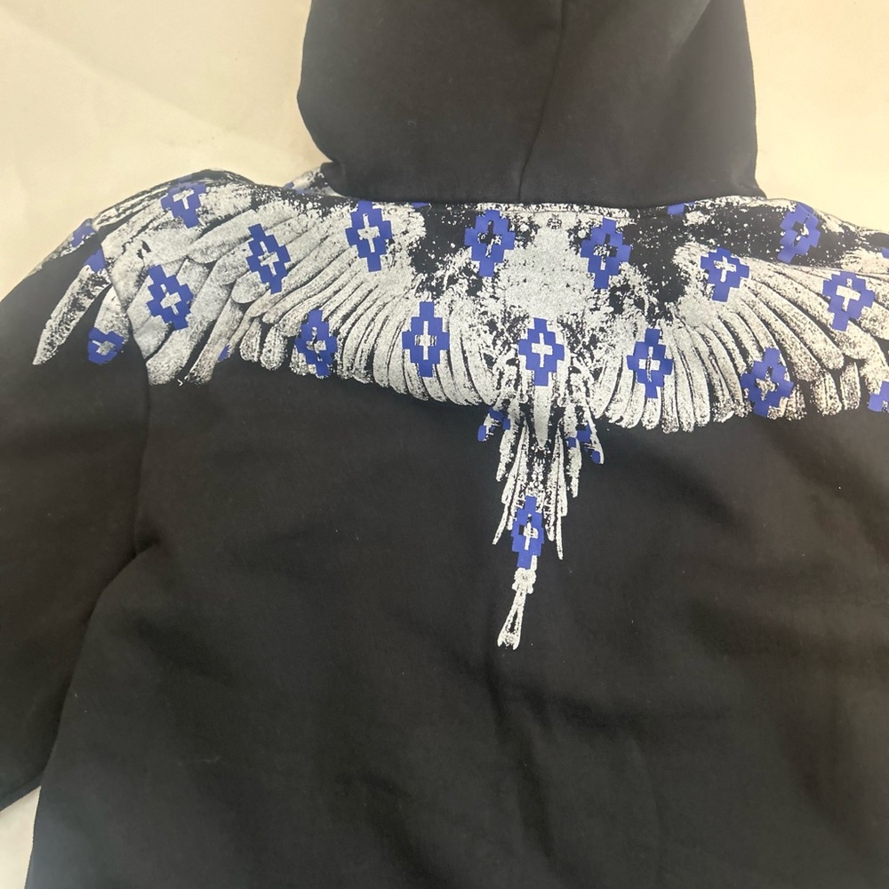 Marcelo Burlon County of Milan Black and Blue Puffer Sweatshirt.